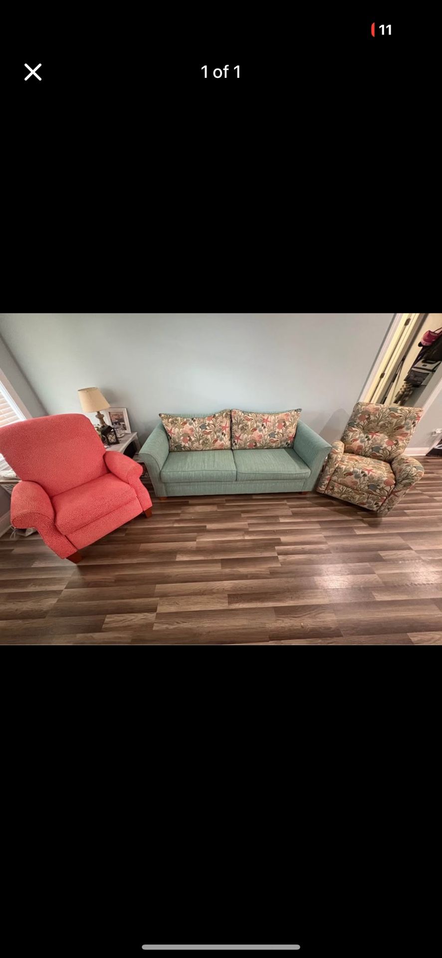 Couch And Recliner And Swivel Glider