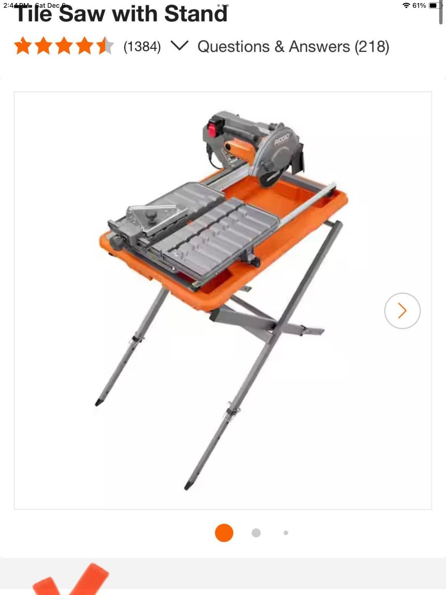 RIDGID 9-Amp 7 in. Blade Corded Wet Tile Saw with Stand