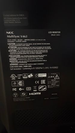 Nec MultiSync V463