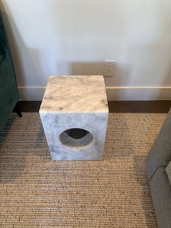 Noir Merlin marble side end table