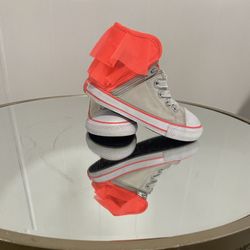 Converse Girls Gray & Orange Sneakers Size 8