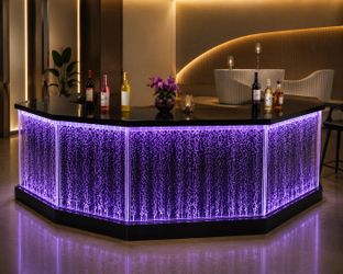 Luxury LED Bubble Bar Counter – RGB Illuminated Bubble Bar – Modern Custom Event & Lounge Bar