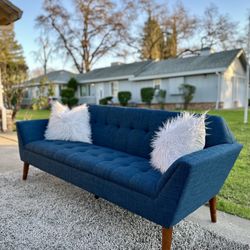 INK+IVY Newport Sofa | Mid-Century Modern | Sapphire Blue - FREE Delivery 