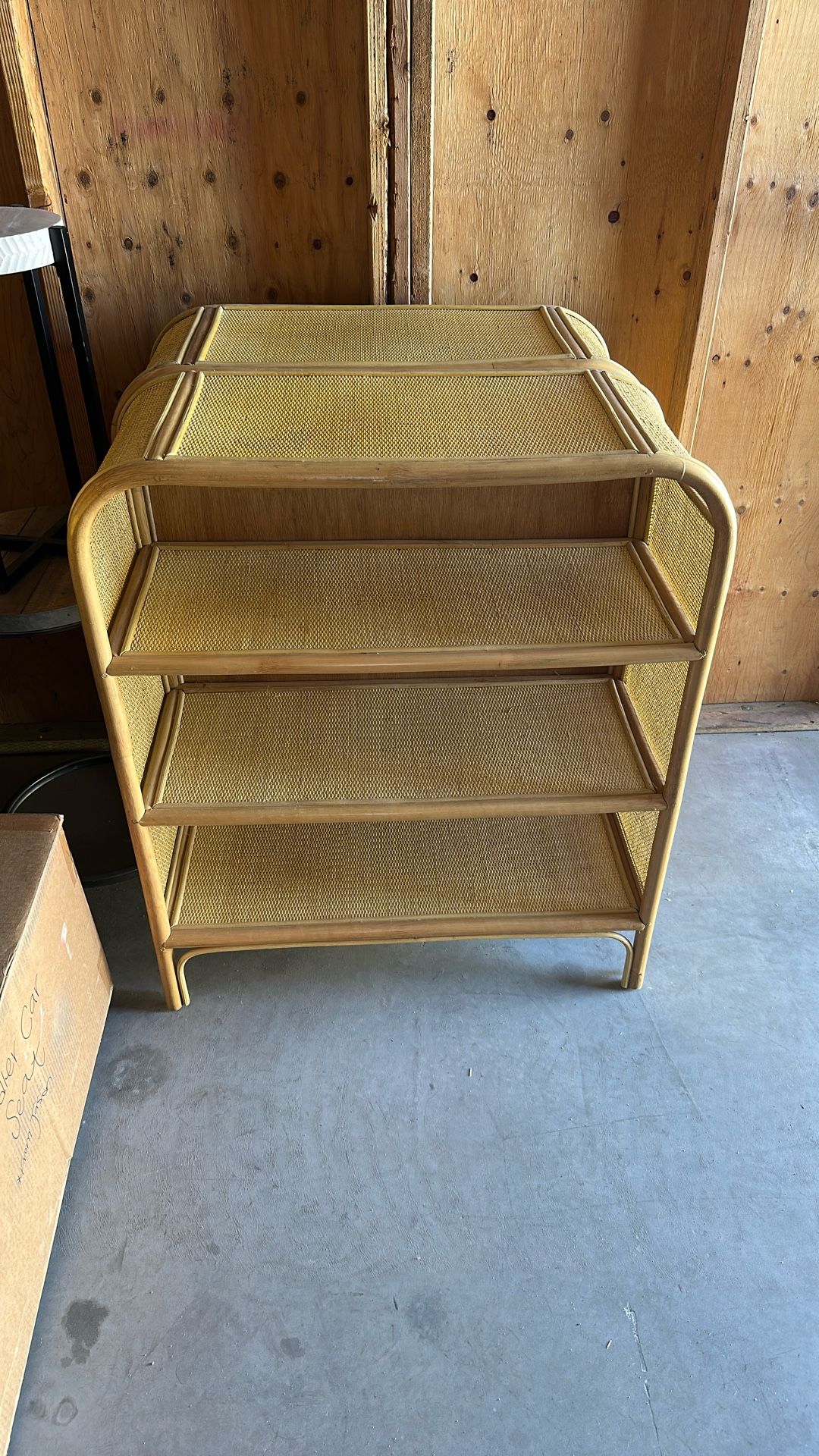 2 Rattan And Bamboo 3 Tier Shelf Unit