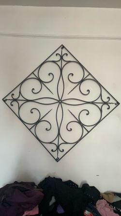 Black  wrought iron Metal Scroll Wall Art Decor