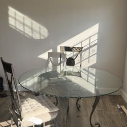 Heavy Metal Dining Table And 4 Chairs