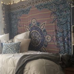 Urban Outfitters UO Pink Blue Medallion Tapestry