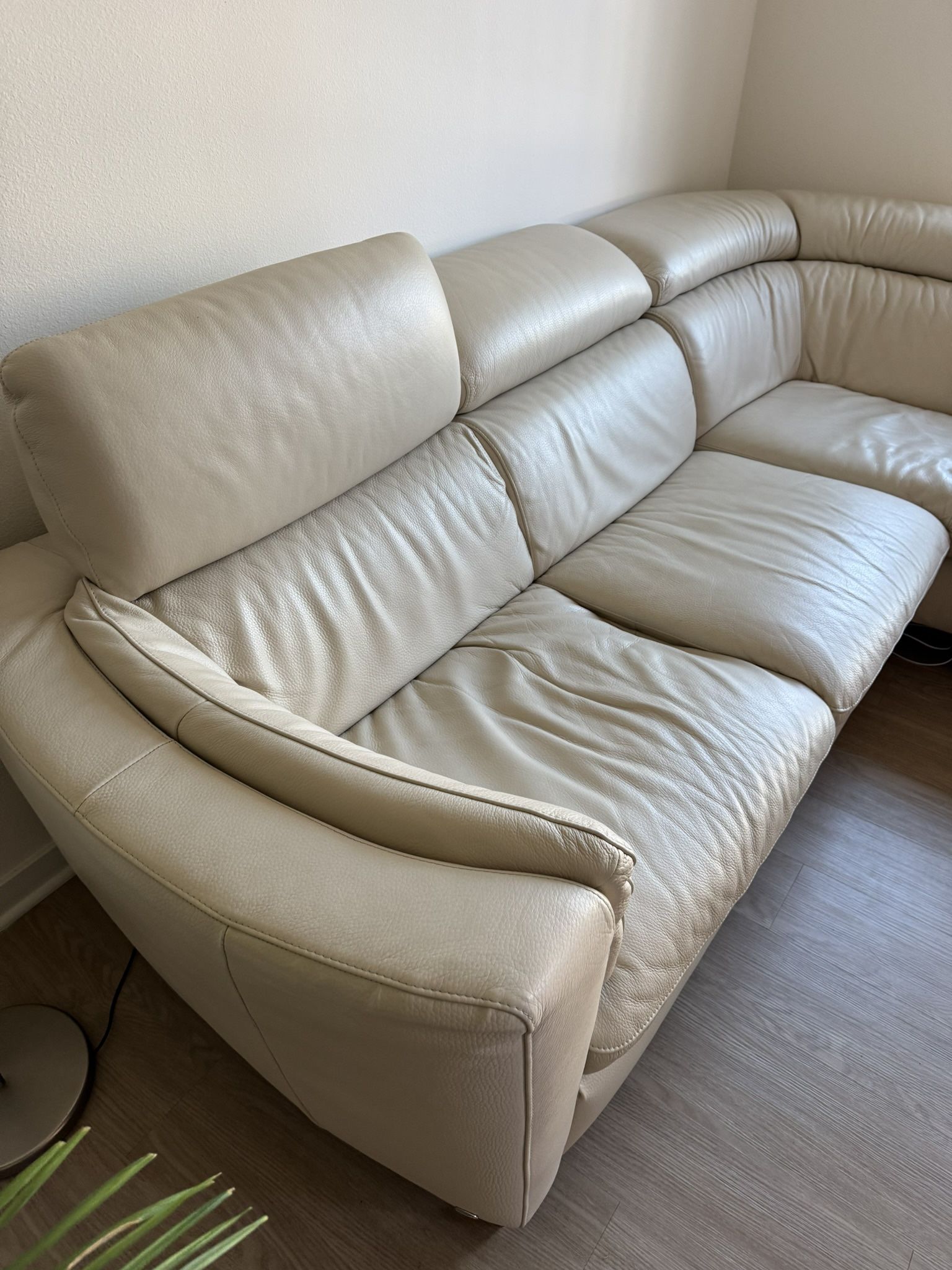 White Leather Sofa - Italian