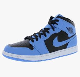 Nike Air Jordan1 Mid- University Blue/Black-white. Men’s size 12