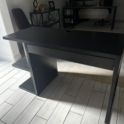 Black Computer Desk w/ 4 Shelfs 