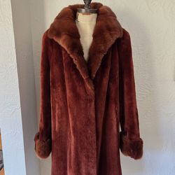 Umber sheared beaver fur coat size XL NO OFFERS