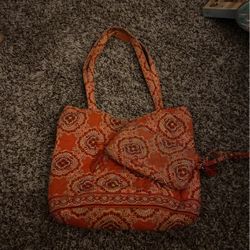 Vera Bradley Tote Bag And Matching Wristlet 