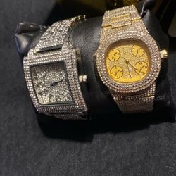 Heavy watch collection, two piece set stainless steel water resistant gently used