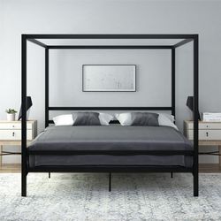 *Brand New* DHP Modern Metal Canopy Platform Bed, Black, King