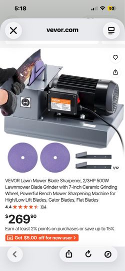 Lawn mower blade sharpener (new)