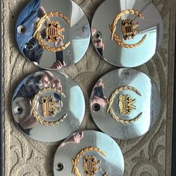 5 Cap Deal Vogue Gold Chrome Cadillac Wheel Rim Center Cap Set