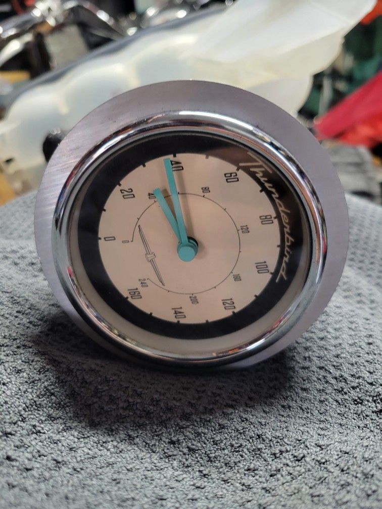 vintage Thunderbird desk clock