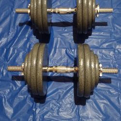 CAST  IRON  ADJUSTABLE  DUMBBELLS SET.
  
