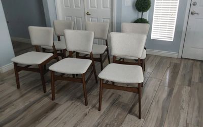 Six beautiful mid-century dining chairs