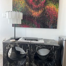 CB2 Faux Marble End Tables Night Stands 
