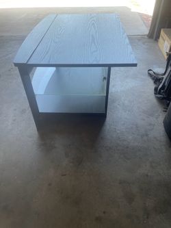 Rectangular Black Dark Wood TV Stand with Lower Shelf Storage, Glass Shelf