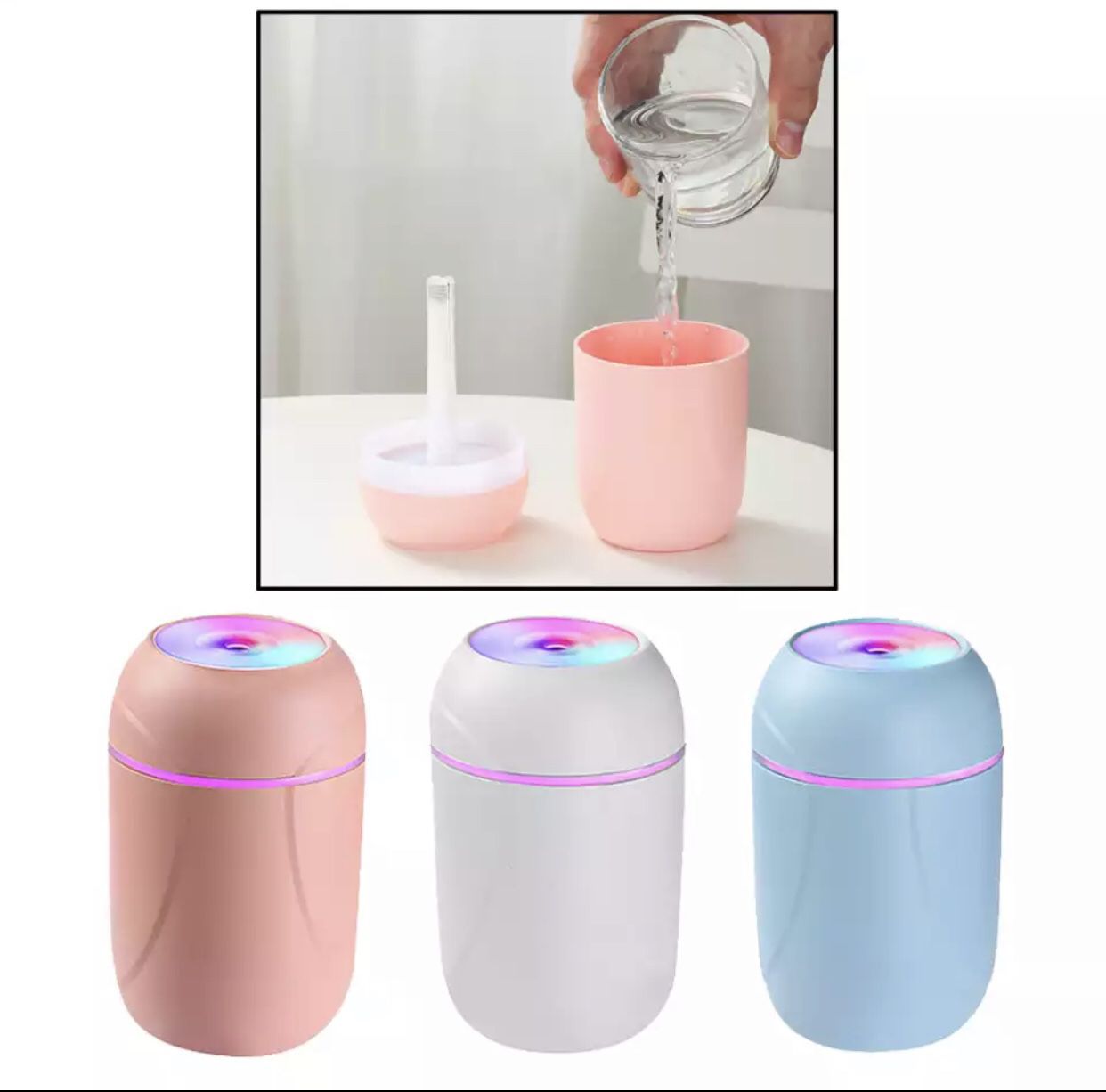 Air Humidifier Air Purifier USB Aromatherapy Diffusers 300ml Ultrasonic Humidifier Air Freshener Night Light for Travel Home