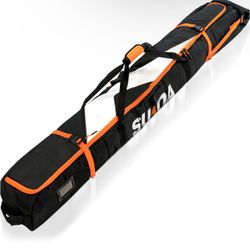 SUKOA Premium Padded Ski Bag Hot ORANGE White Black NEW Snow Ski Travel ❄️🔥