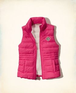 Hollister Sherpa Lined Puffer Vest (SMALL）
