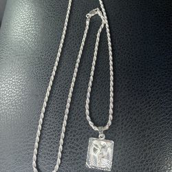 .925 Silver Rope Chain & Charm