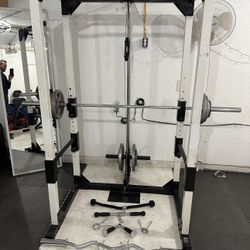 Fitness Squat Bench Rack Olympic Barbell Plates Curl