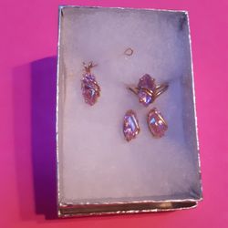 Pink Topaz Set 10k