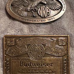 Unique Belt Buckles (Budweiser and  National Rifle Association)