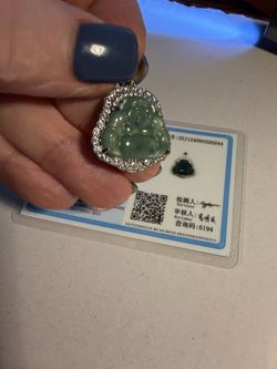 Certified  Burmese Jade Buddha pendant