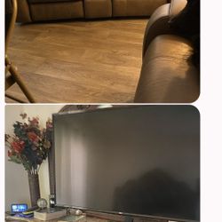2 Piece Sofa  Leather  Couch/dresser Tv