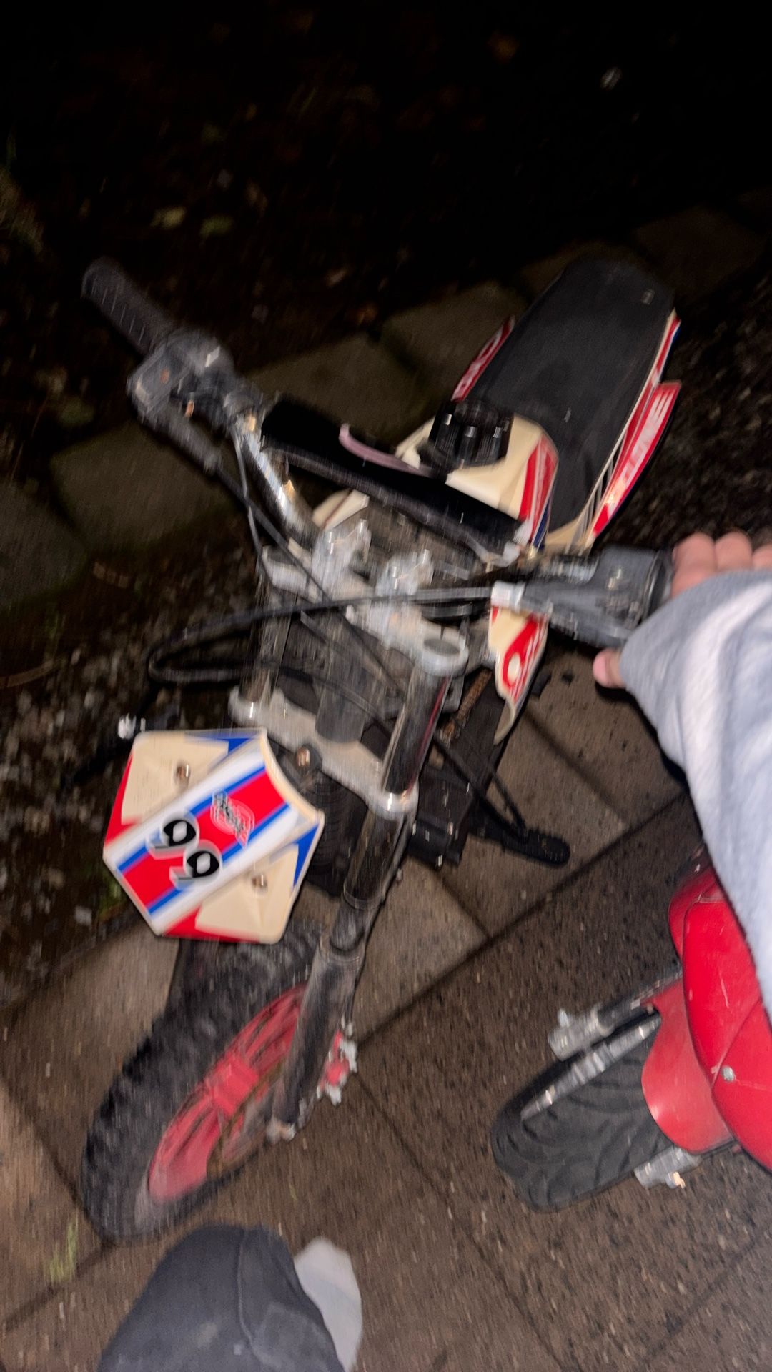 Miniature dirtbike for seven and eight-year-old boys and girls