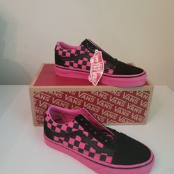 Vans Pink & Black Women sz7.0 Men sz5.5