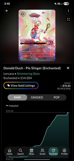 Donald duck lorcana card