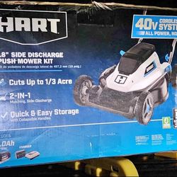Hart 40V lawn mower with 64Ah battery & charger