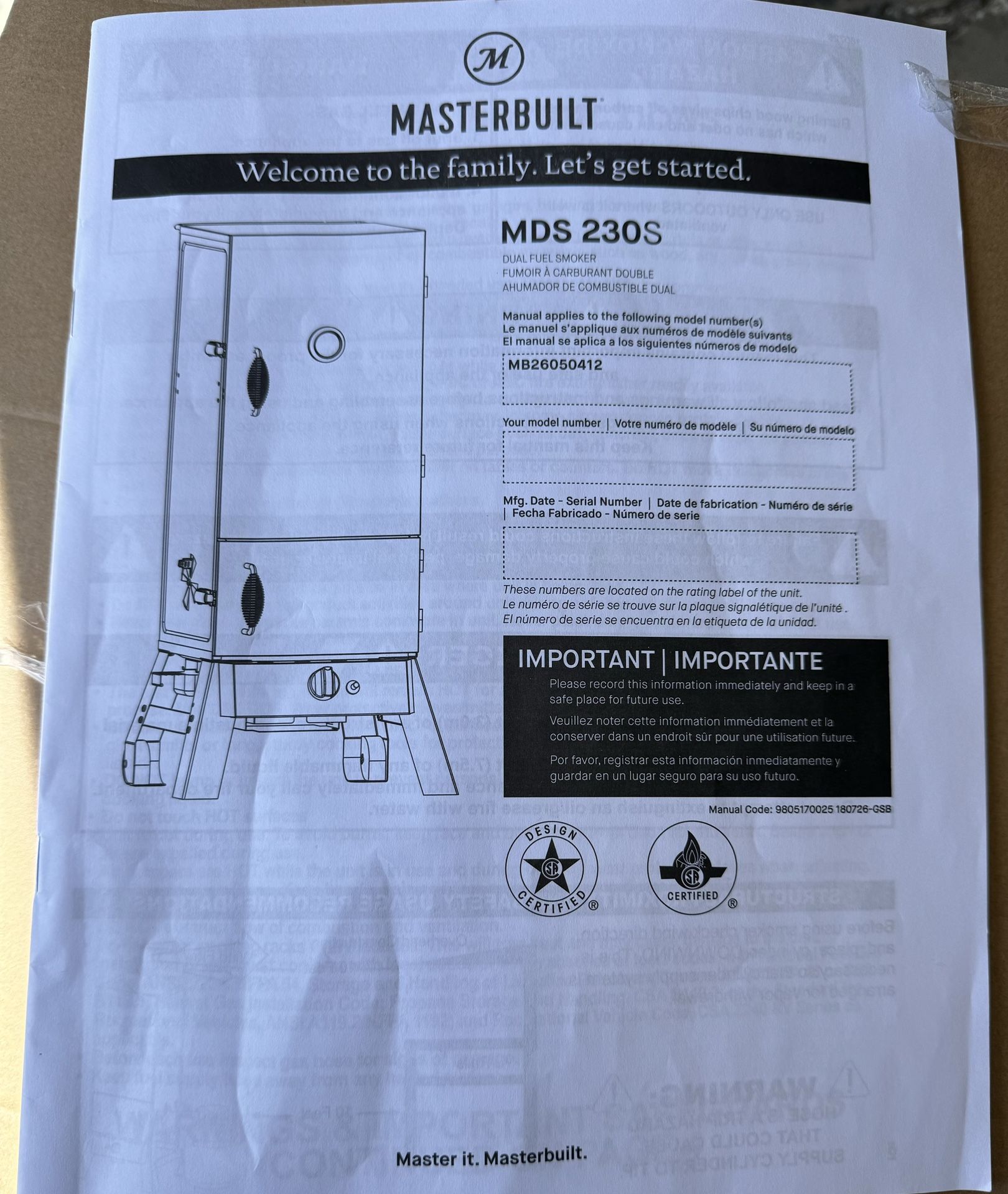 Masterbuilt Fuel Smoker MDS 230S Replacement Parts New $150