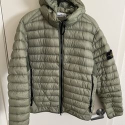 Stone Island Garment Dyed Micro Yarn Down Puffer Jacket Full Zip Hooded Size XL
