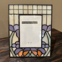 Stained Glass Floral Picture Photo Frame 3x5