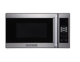 Black + Decker 0.7 Cubic Foot 700 Watt Stainless Steel Microwave with Turntable