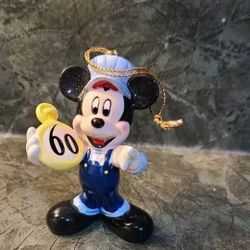 Vintage Disney Schmid Mickey Mouse Conductor 60th Birthday Christmas Ornament