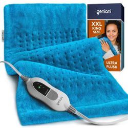GENIANI Electric Throw - XXL Heating Pad for Back Pain & Menstrual Pain Relief, Auto Shut Off, Machine Washable, Moist Heat Pad for Neck and Shoulder,