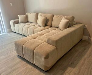 sectional sofa 5 colors option NEW 120"x79" linen durable great depth comfortable