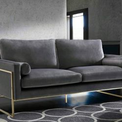 Mila Velvet Grey Sofa

