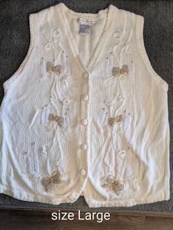 Vtg Women's Victoria Jones Christmas Holiday Sweater Vest