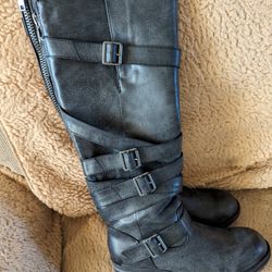Tall Leather Black Boots