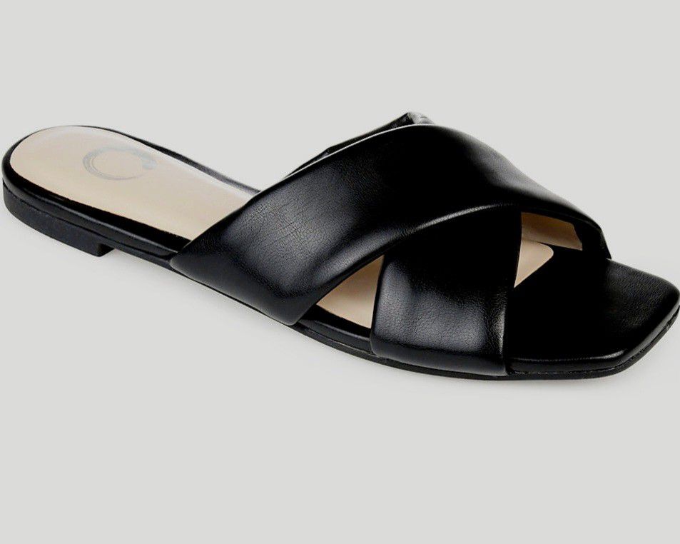 Journee Collection Women's Carlotta Criss Cross Slide Sandals