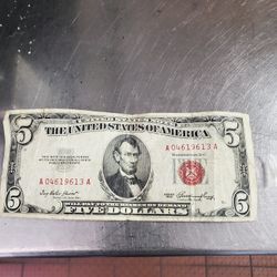 1953 A Series 5dollar Bill & 1977 A Series 10 Dollar Bill Authentic 